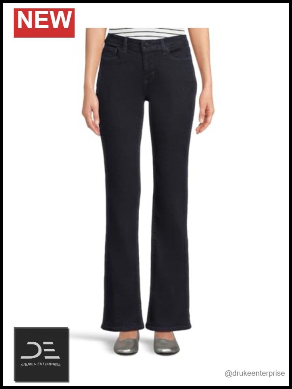 High Rise Bootcut Jeans with Stretch Cotton Spandex - NYDJ Barbara Style Denim